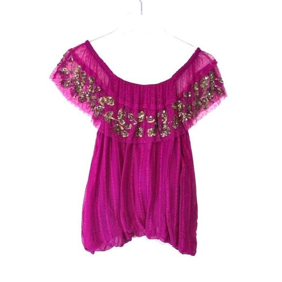 Free People Elisas Off The Shoulder Top in Plum Size XS - Picture 3 of 7